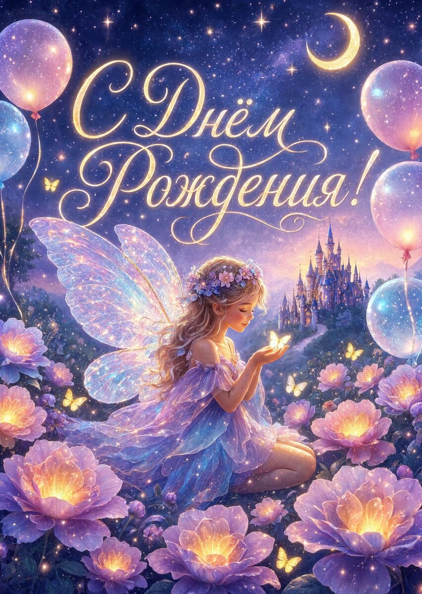 Открытка С Днём Рождения Девочке #128