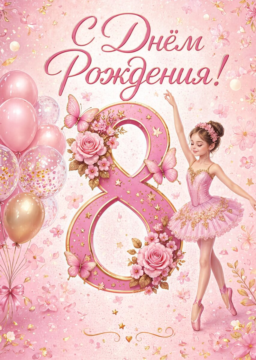Открытка С Днём Рождения Девочке #13