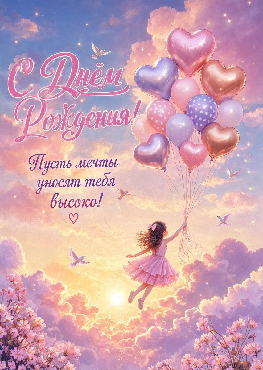 Открытка С Днём Рождения Девочке #130