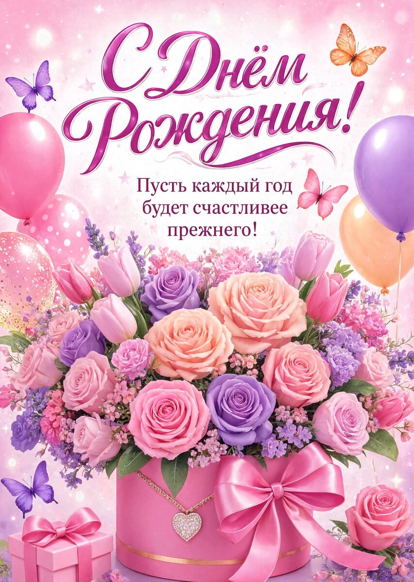 Открытка С Днём Рождения Девочке #136