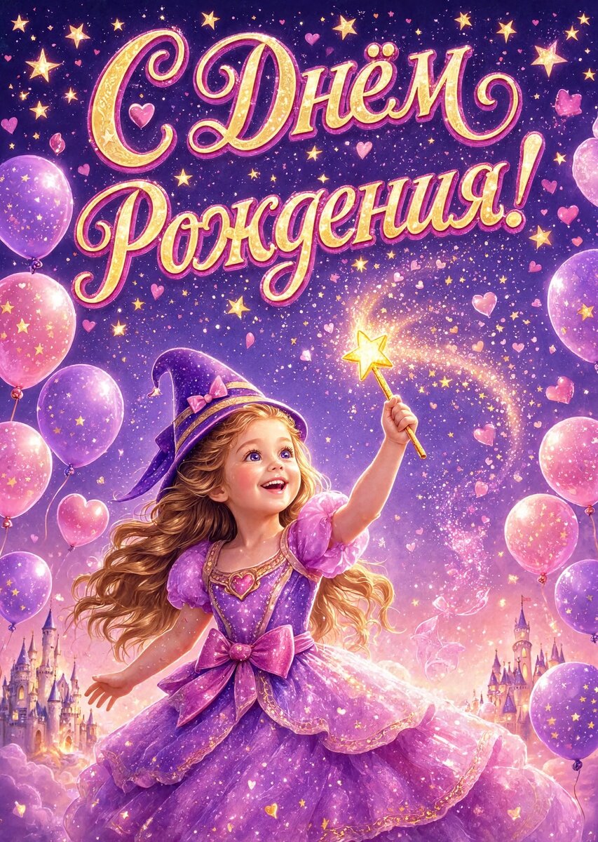 Открытка С Днём Рождения Девочке #138