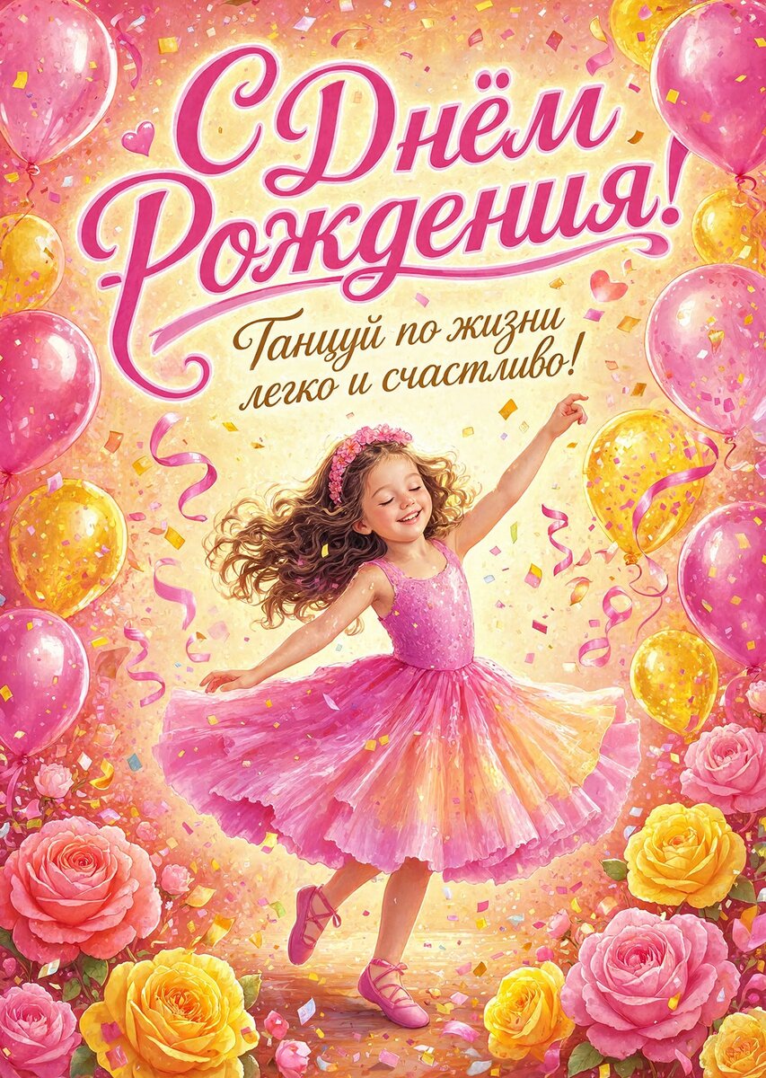 Открытка С Днём Рождения Девочке #150