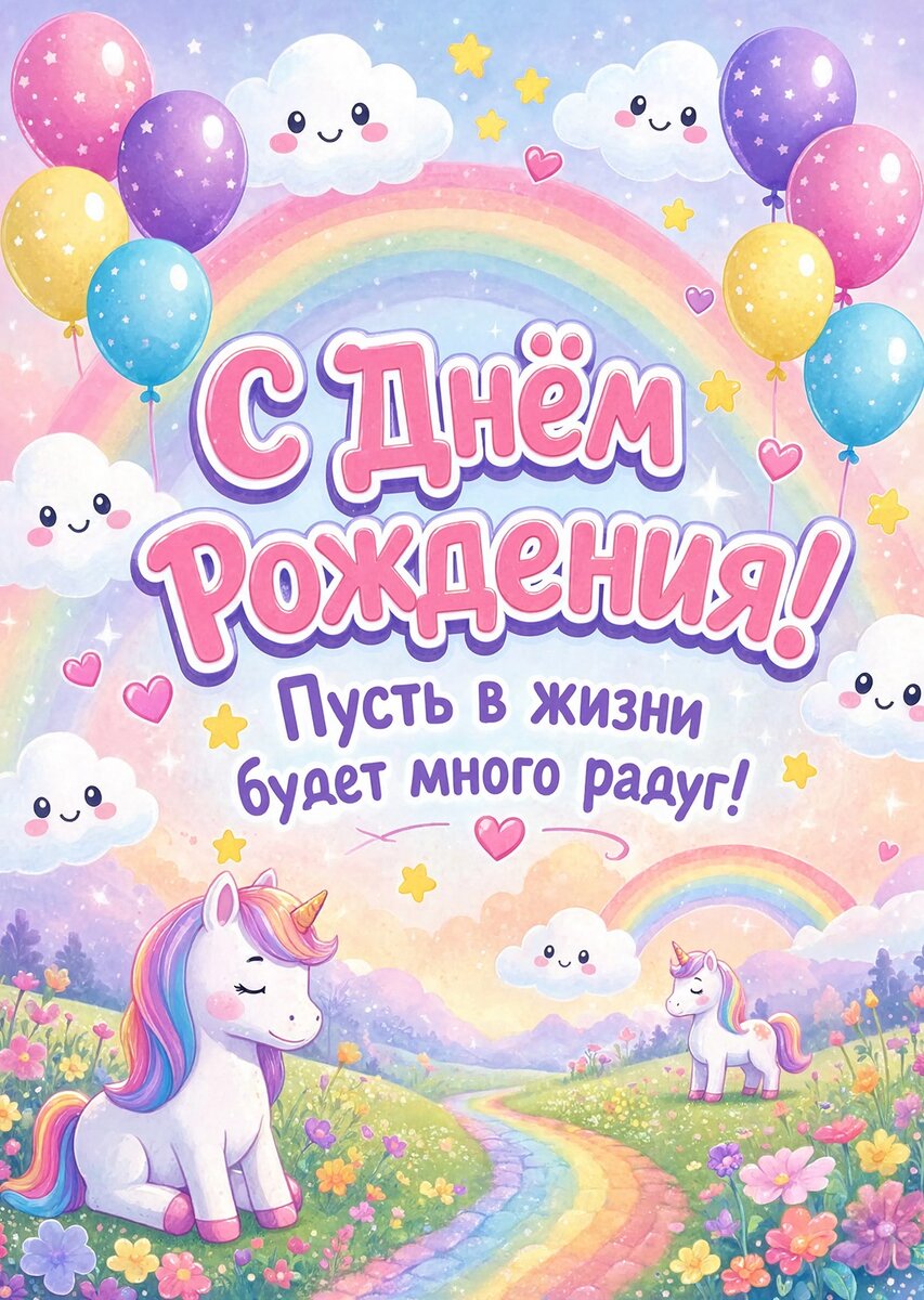 Открытка С Днём Рождения Девочке #151