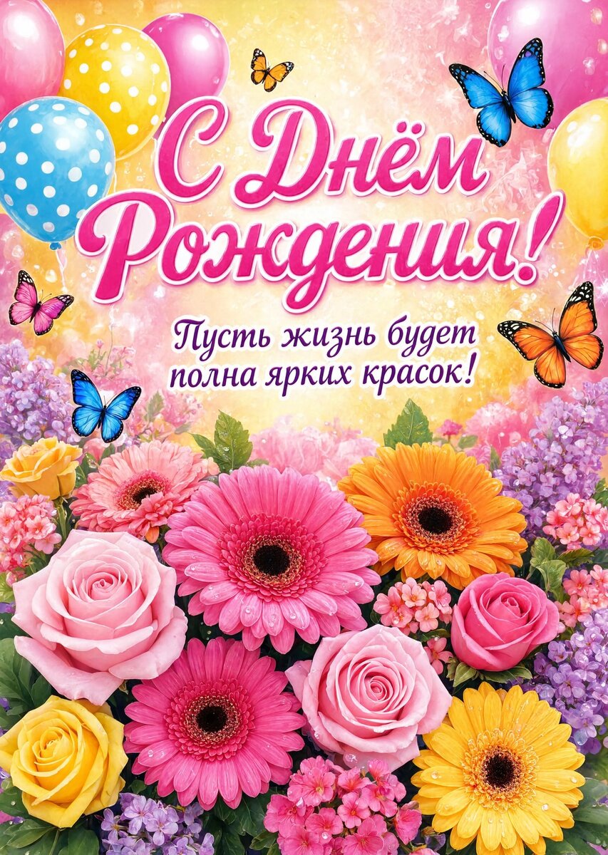 Открытка С Днём Рождения Девочке #65
