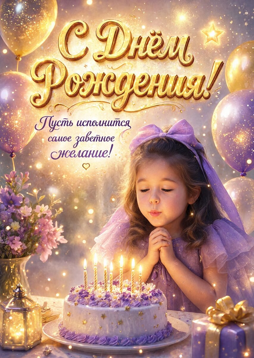 Открытка С Днём Рождения Девочке #71