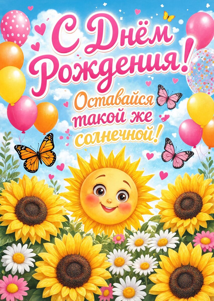 Открытка С Днём Рождения Девочке #75