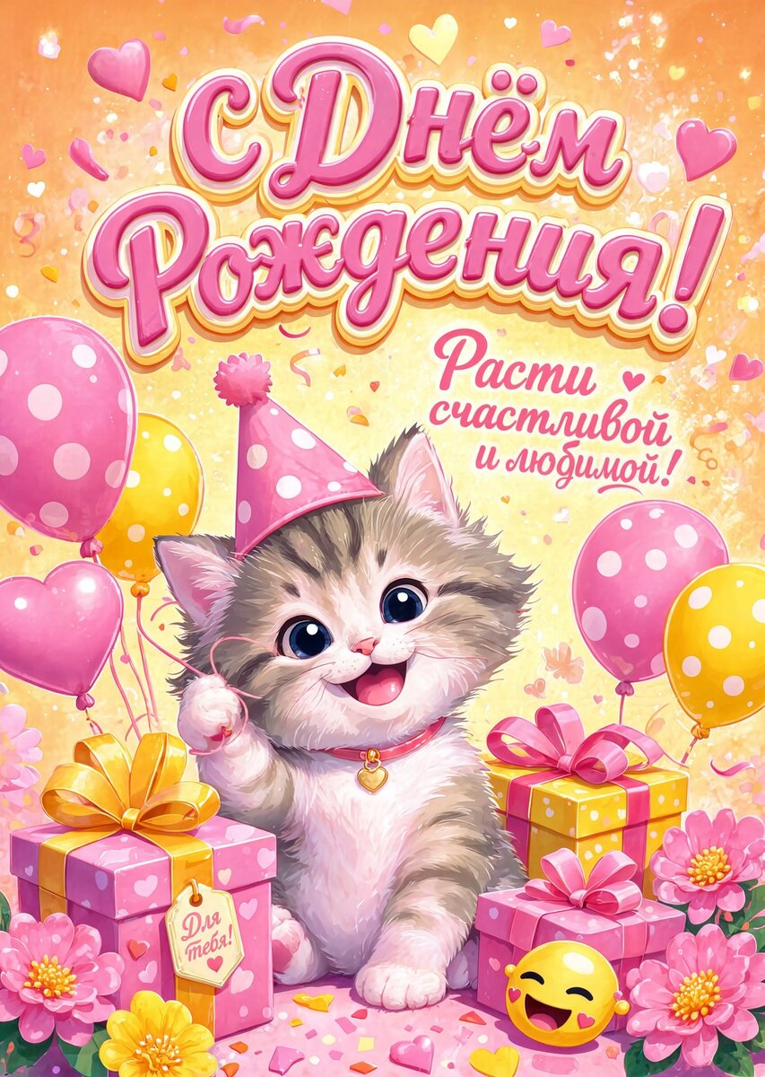 Открытка С Днём Рождения Девочке #8