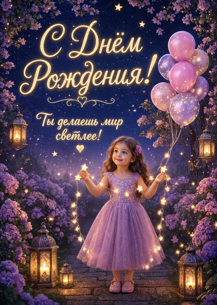 Открытка С Днём Рождения Девочке #83