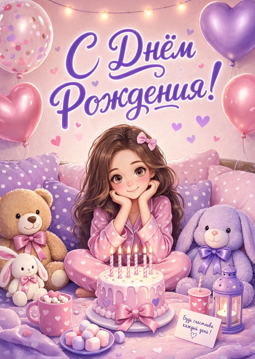 Открытка С Днём Рождения Девочке #87