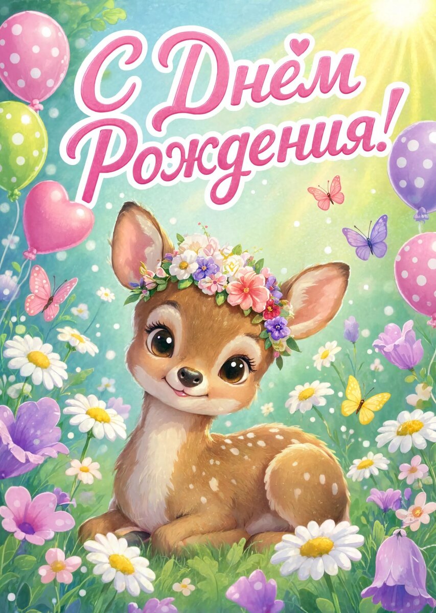Открытка С Днём Рождения Девочке #97