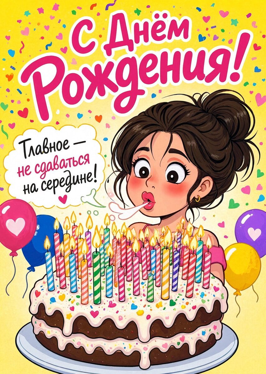 Открытка "С Днём Рождения Девушке" #13