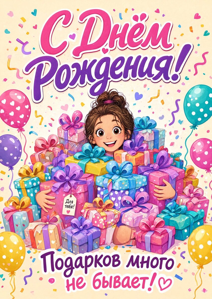 Открытка "С Днём Рождения Девушке" #14