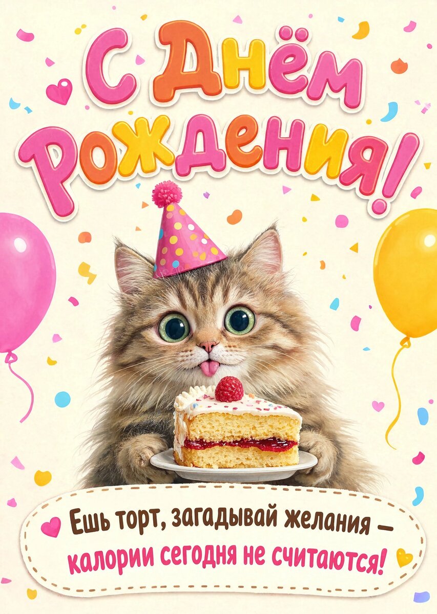 Открытка "С Днём Рождения Девушке" #18