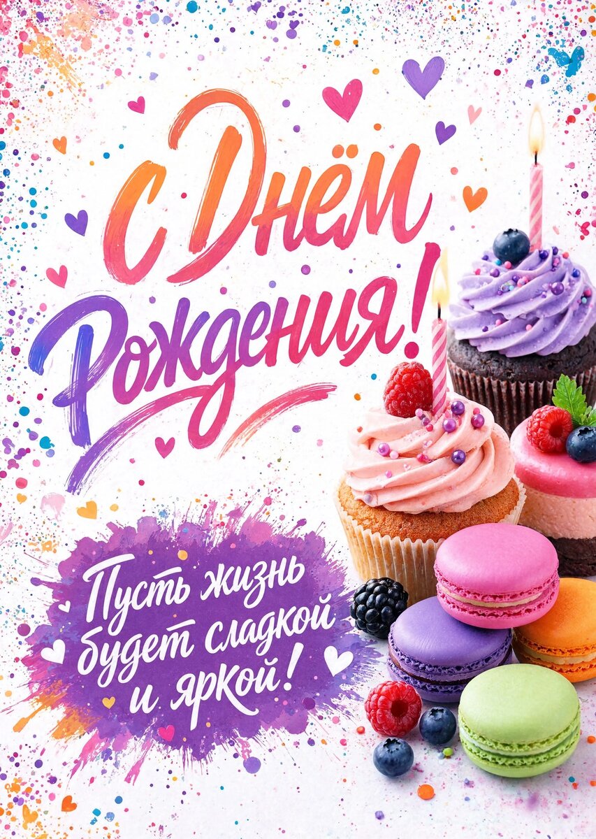 Открытка "С Днём Рождения Девушке" #2
