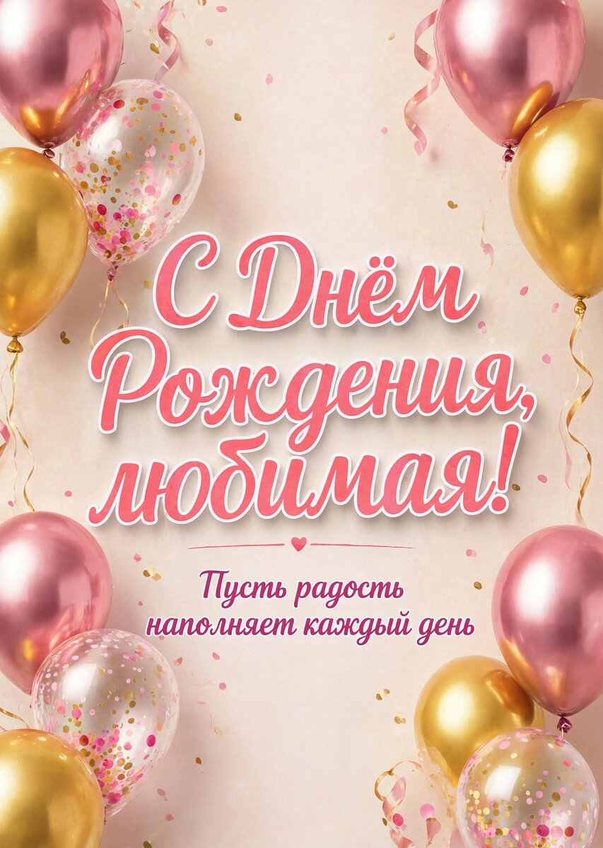 Открытка "С Днём Рождения Девушке" #22