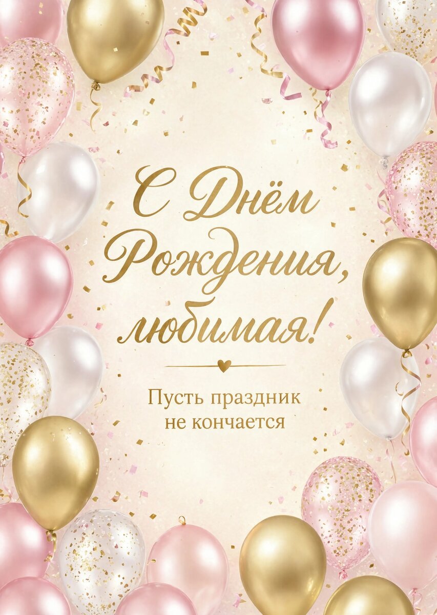 Открытка "С Днём Рождения Девушке" #23