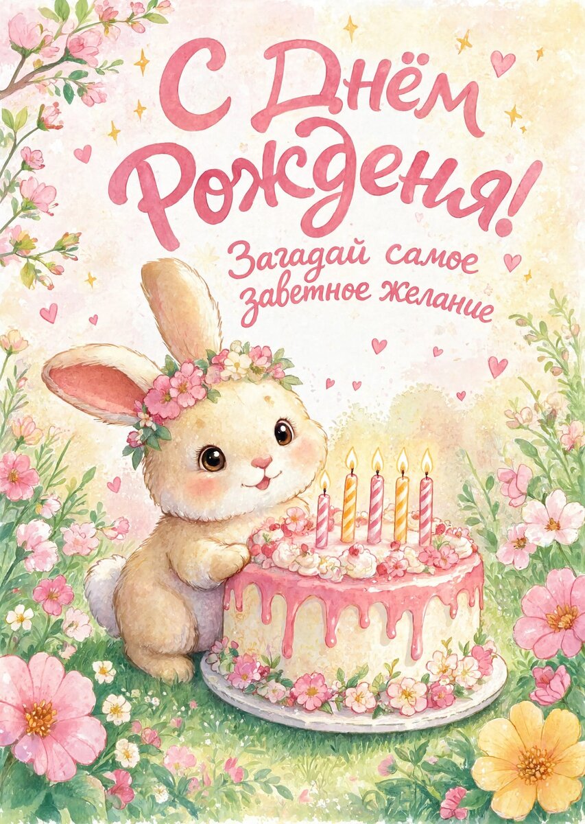Открытка "С Днём Рождения Девушке" #27