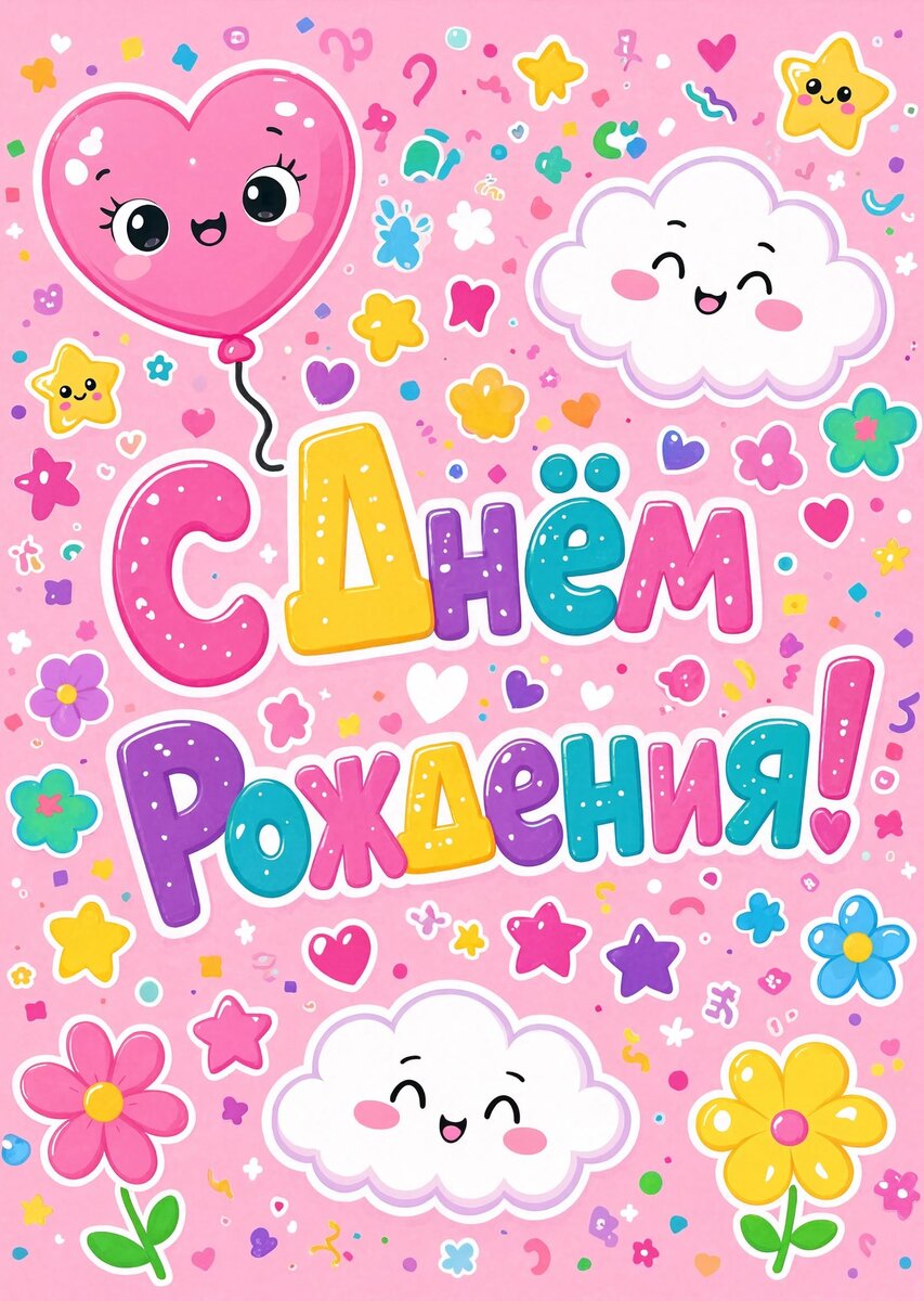 Открытка "С Днём Рождения Девушке" #28
