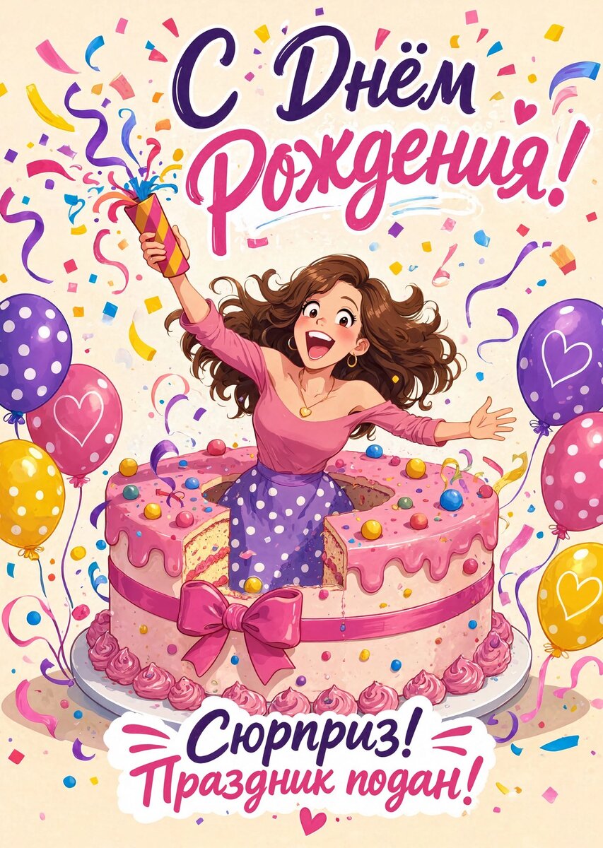 Открытка "С Днём Рождения Девушке" #29