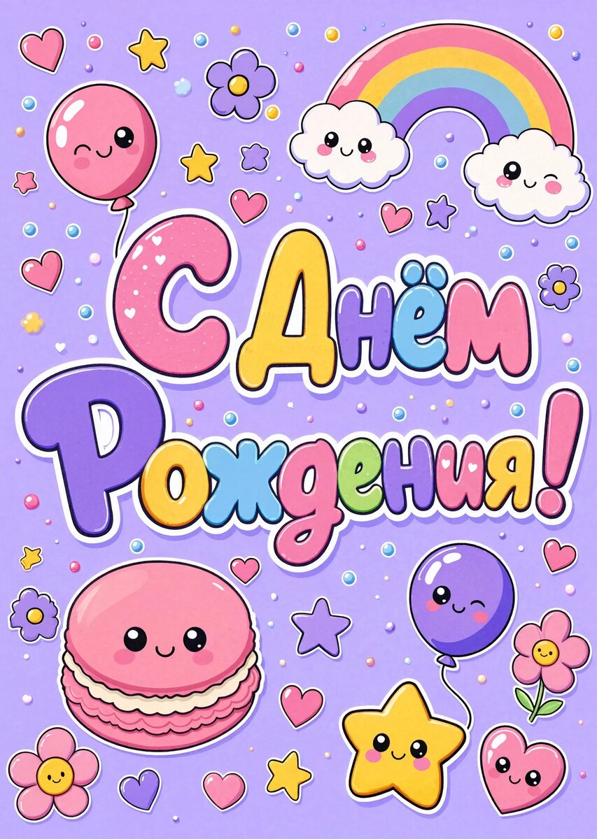 Открытка "С Днём Рождения Девушке" #30