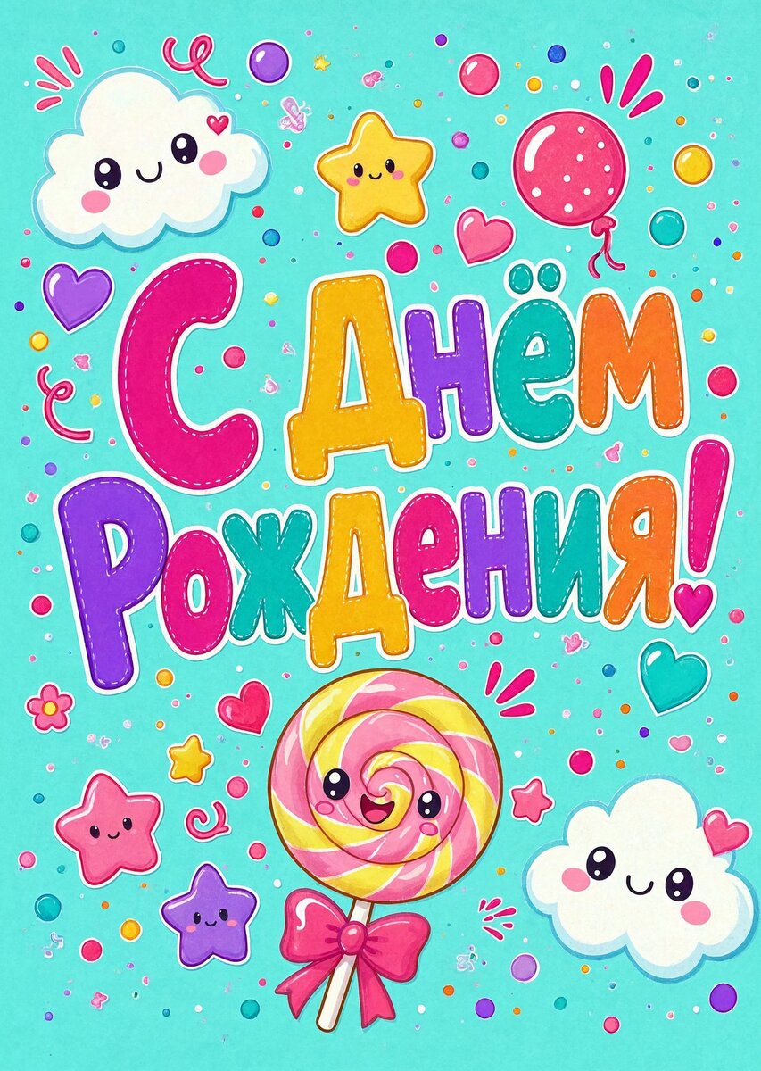 Открытка "С Днём Рождения Девушке" #32
