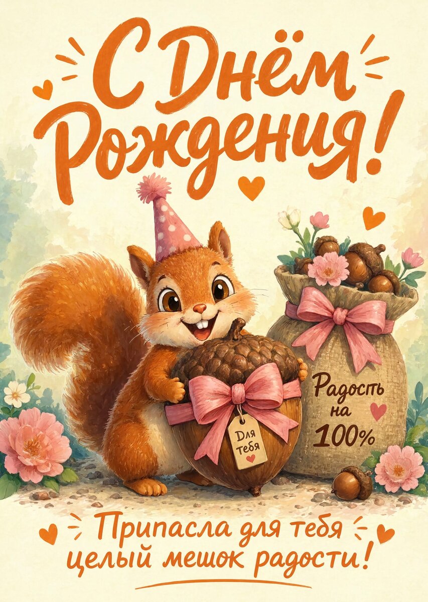 Открытка "С Днём Рождения Девушке" #35