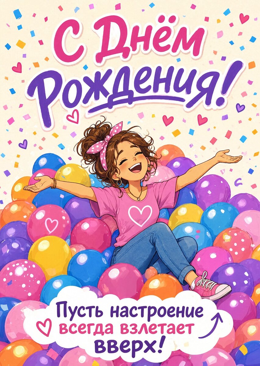Открытка "С Днём Рождения Девушке" #36