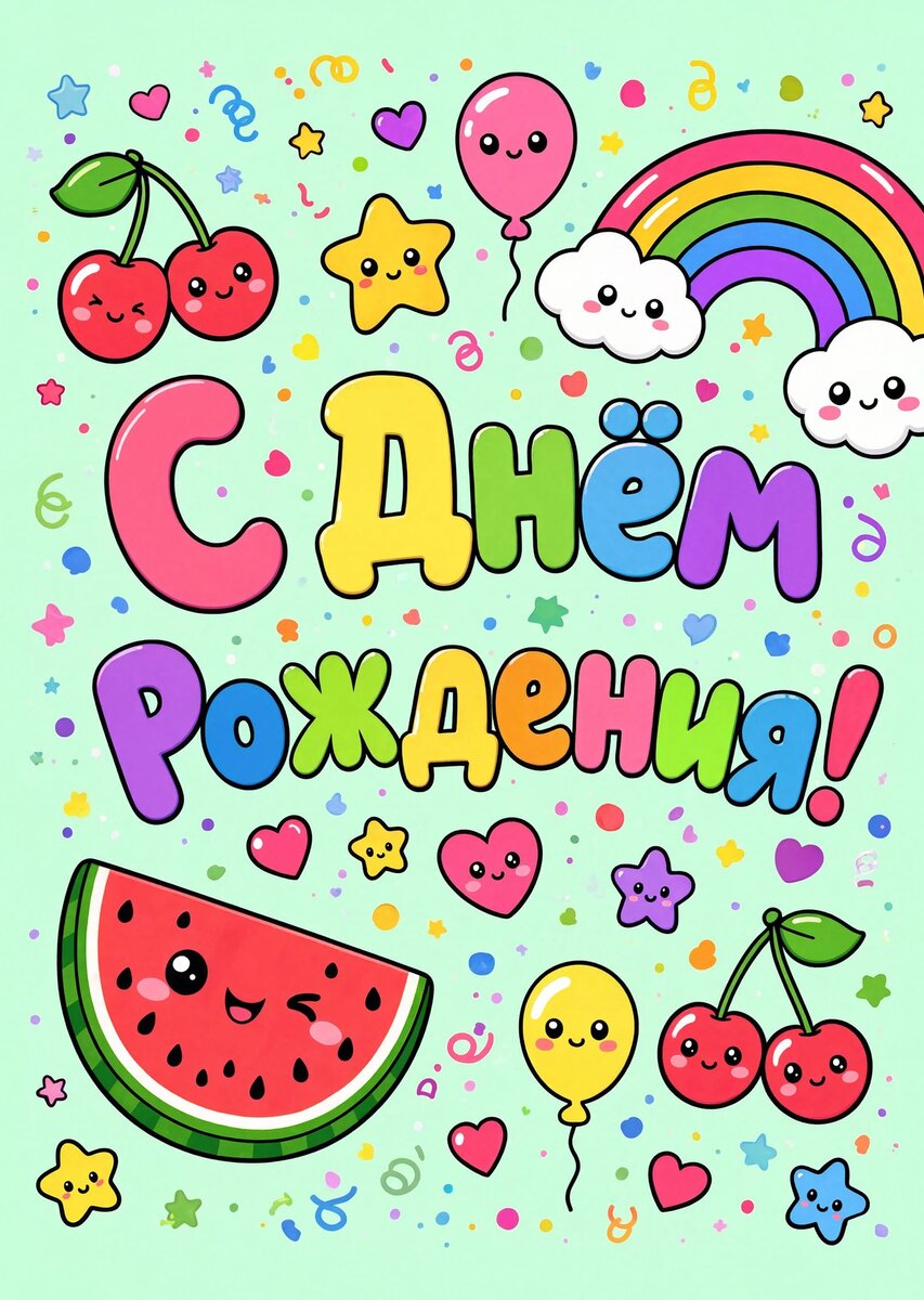 Открытка "С Днём Рождения Девушке" #38