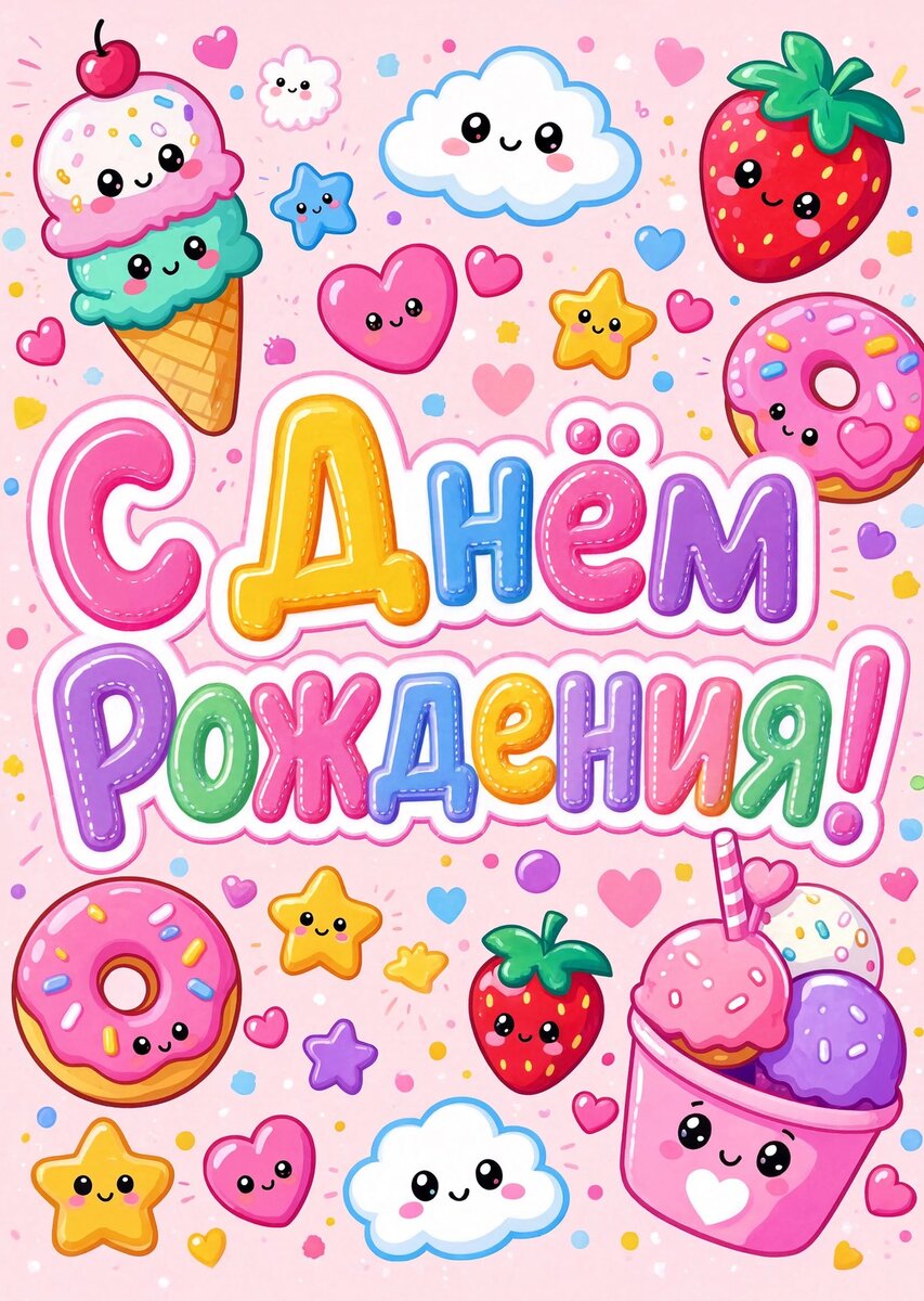 Открытка "С Днём Рождения Девушке" #52