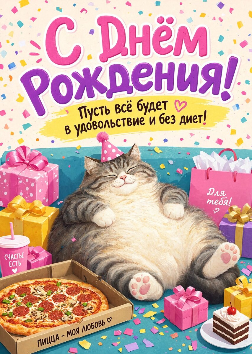 Открытка "С Днём Рождения Девушке" #58