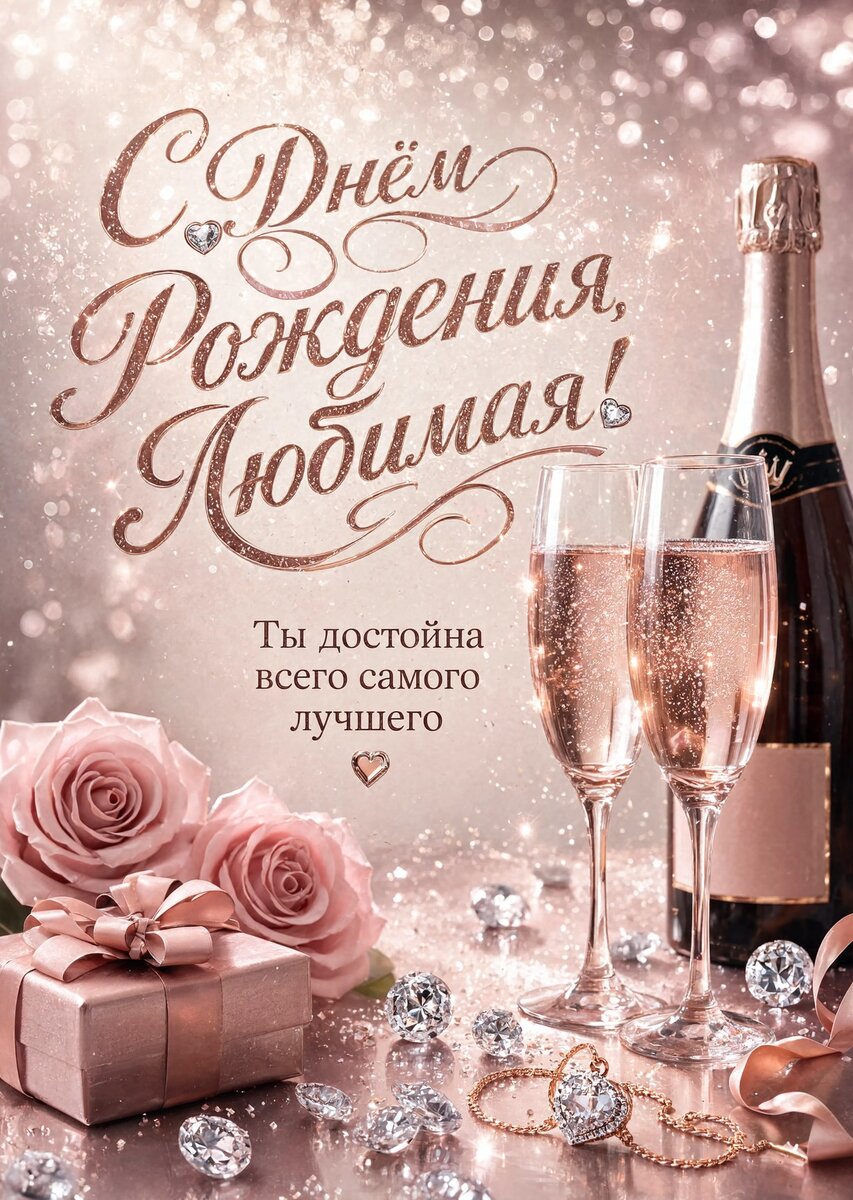 Открытка "С Днём Рождения Девушке" #6