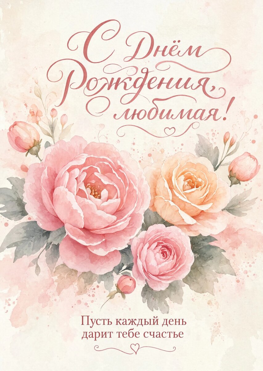 Открытка "С Днём Рождения Девушке" #7