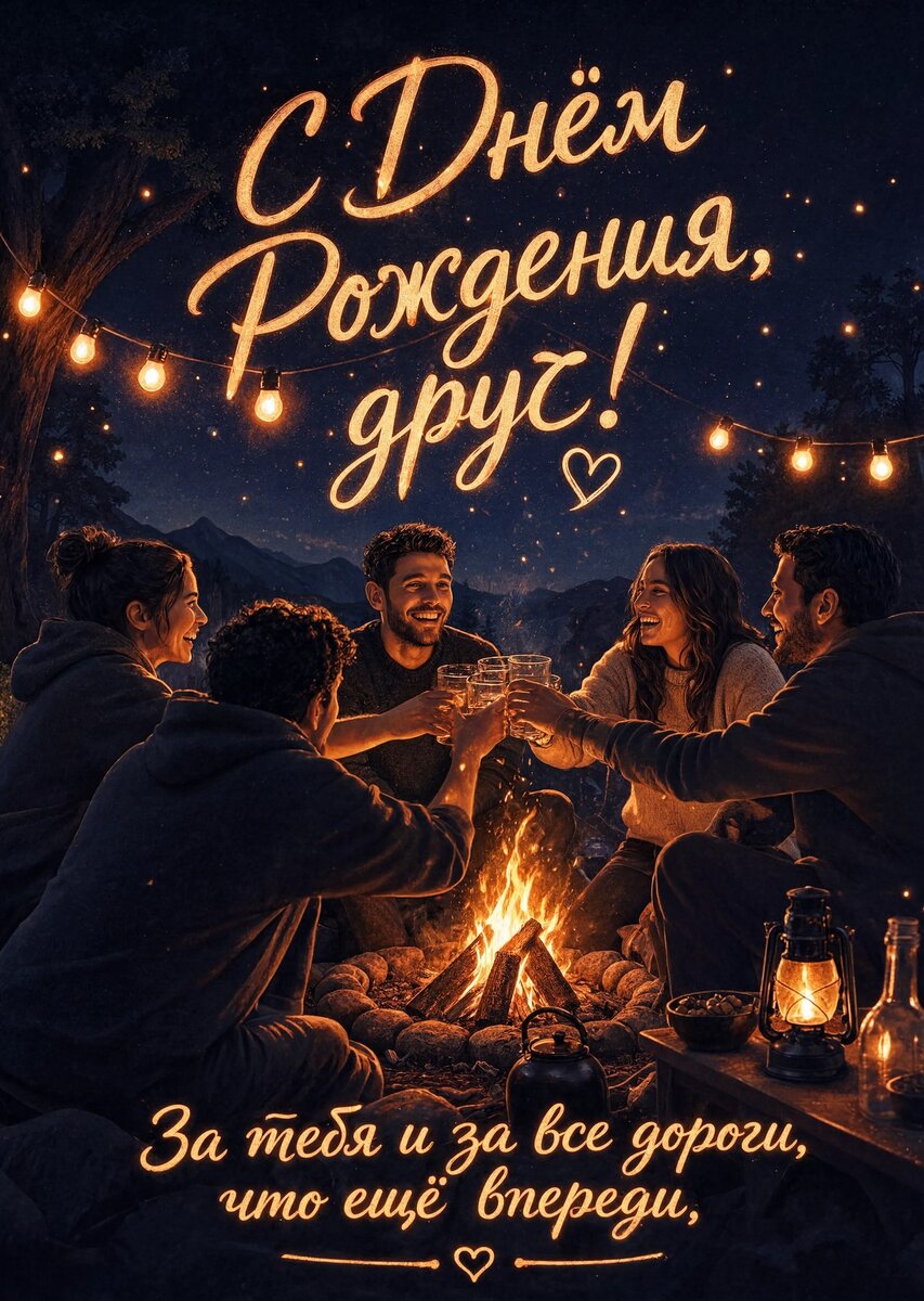 Открытка "С днем рождения другу" #1