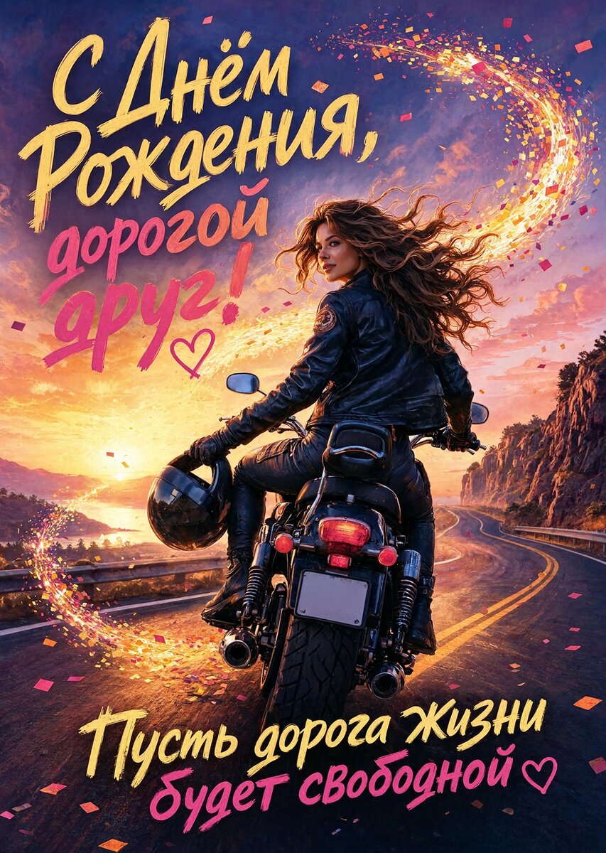 Открытка "С днем рождения другу" #12