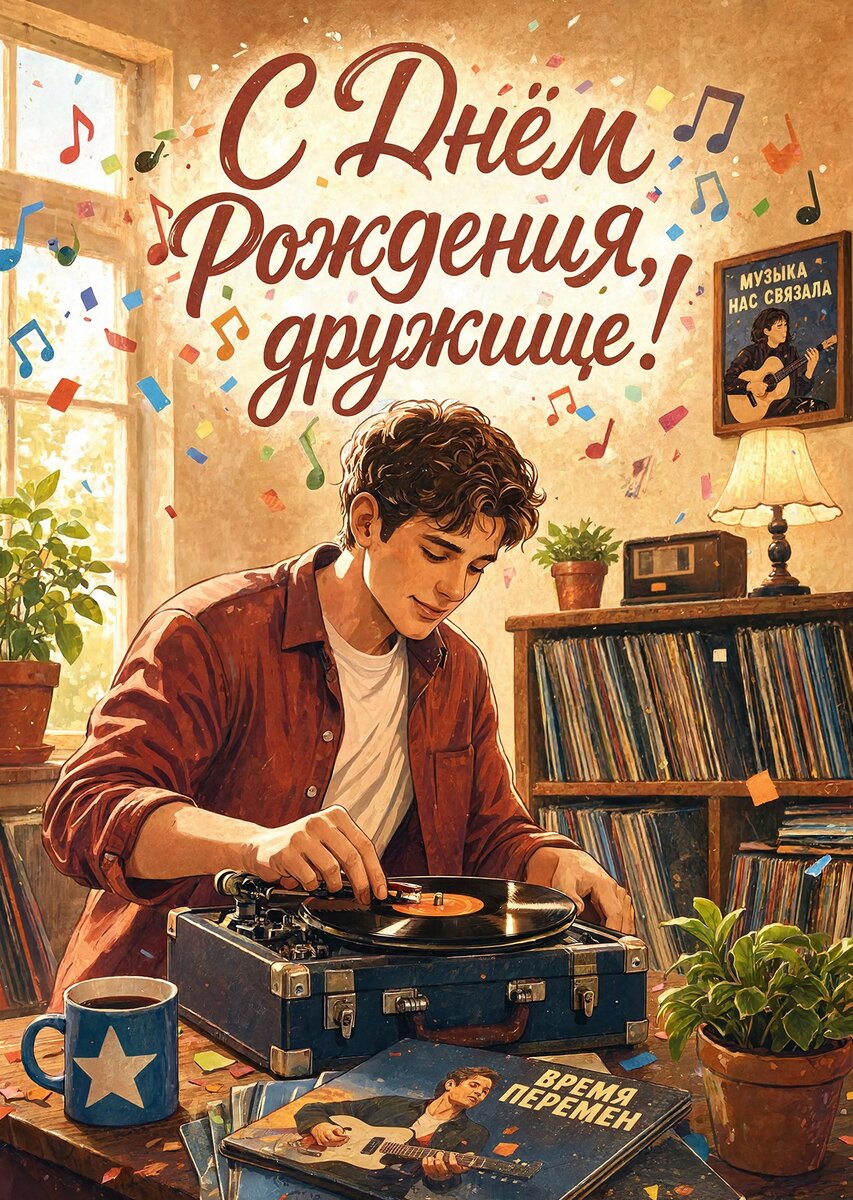 Открытка "С днем рождения другу" #13