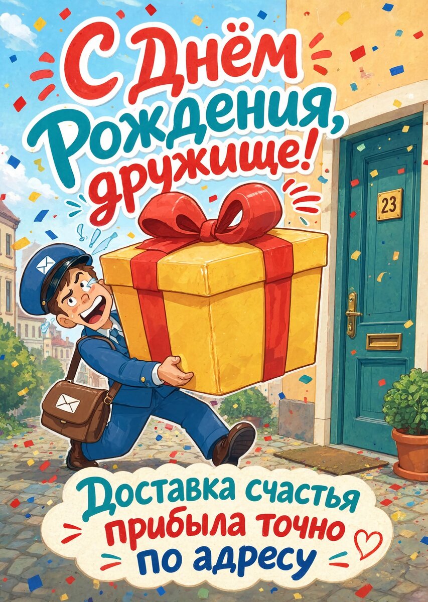 Открытка "С днем рождения другу" #22
