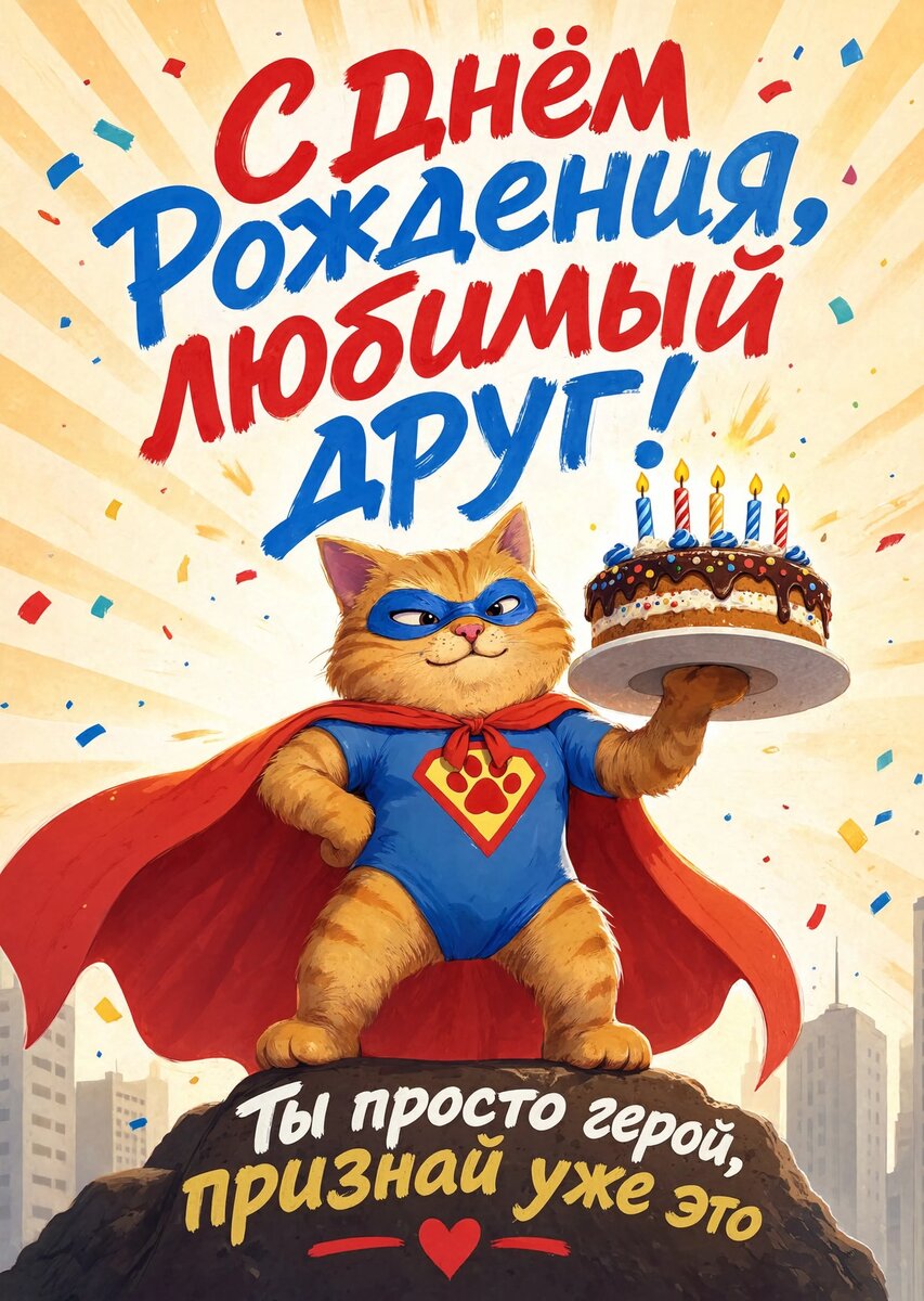 Открытка "С днем рождения другу" #27