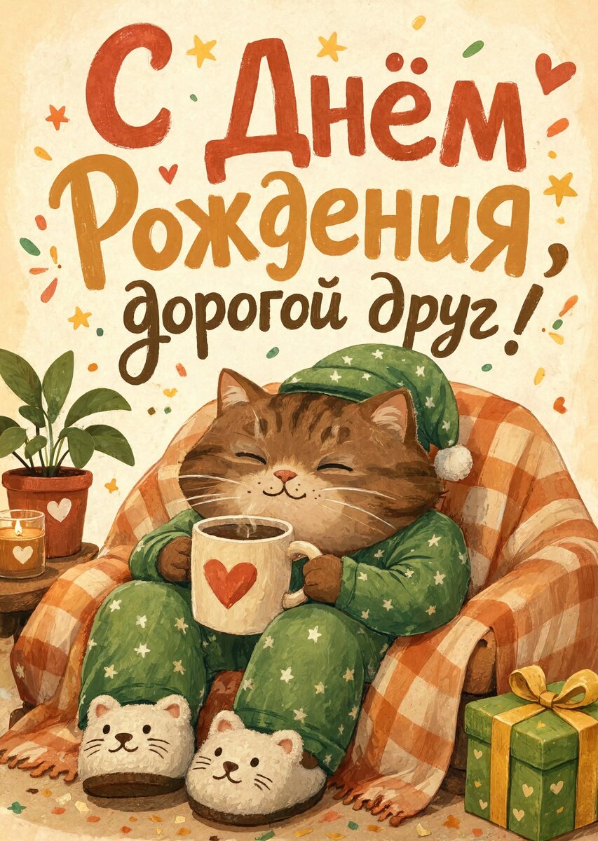 Открытка "С днем рождения другу" #32