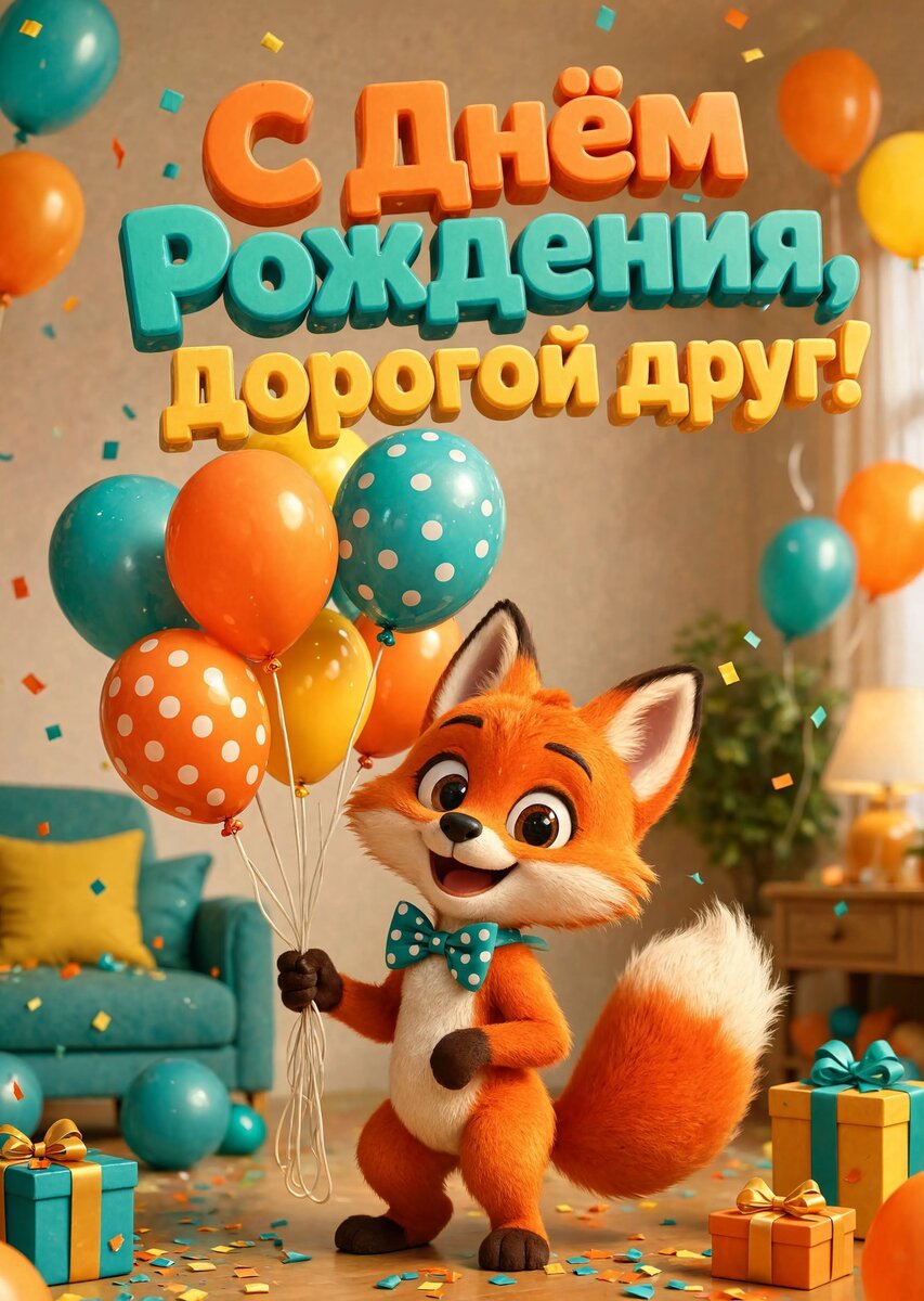 Открытка "С днем рождения другу" #36