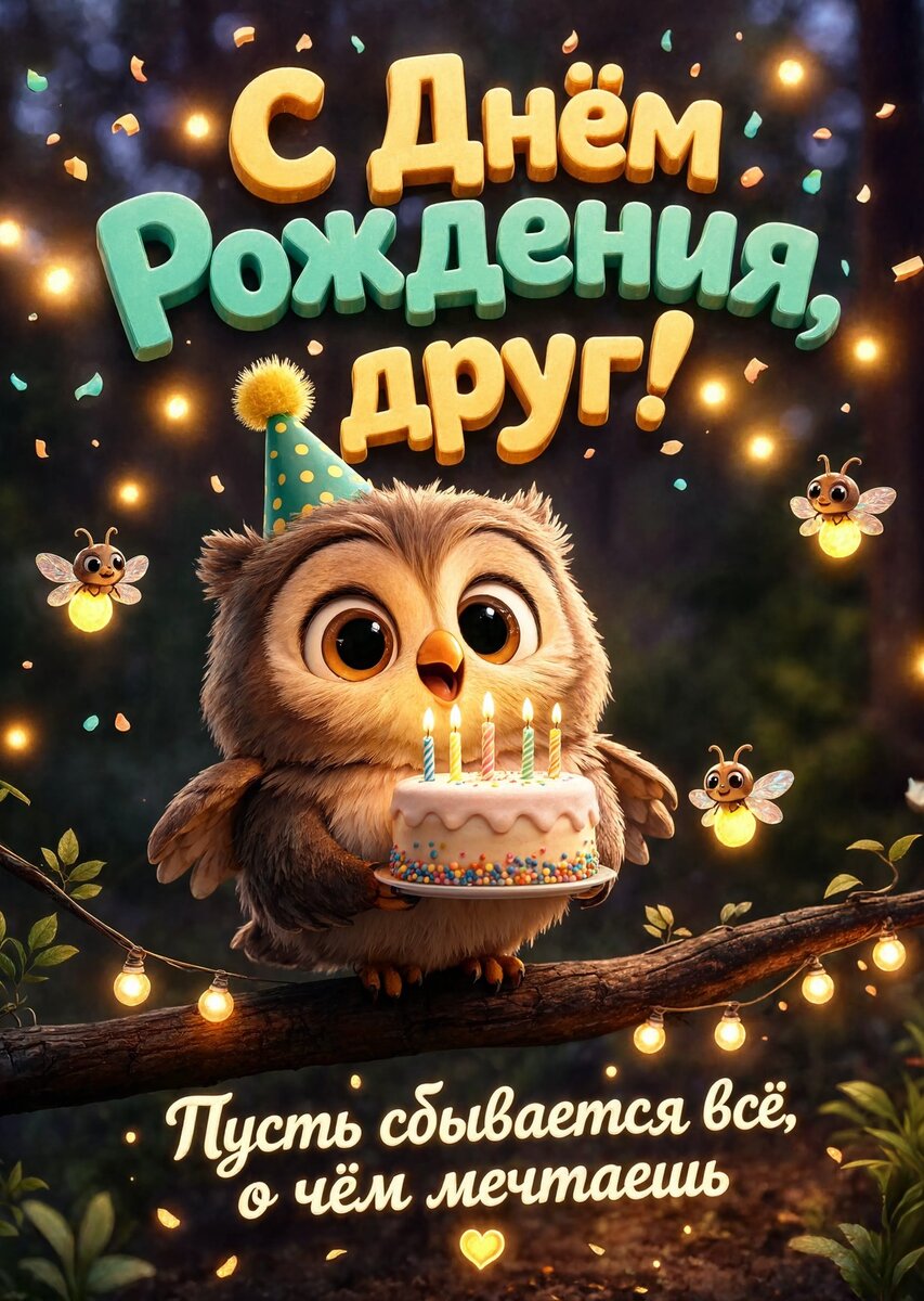 Открытка "С днем рождения другу" #41