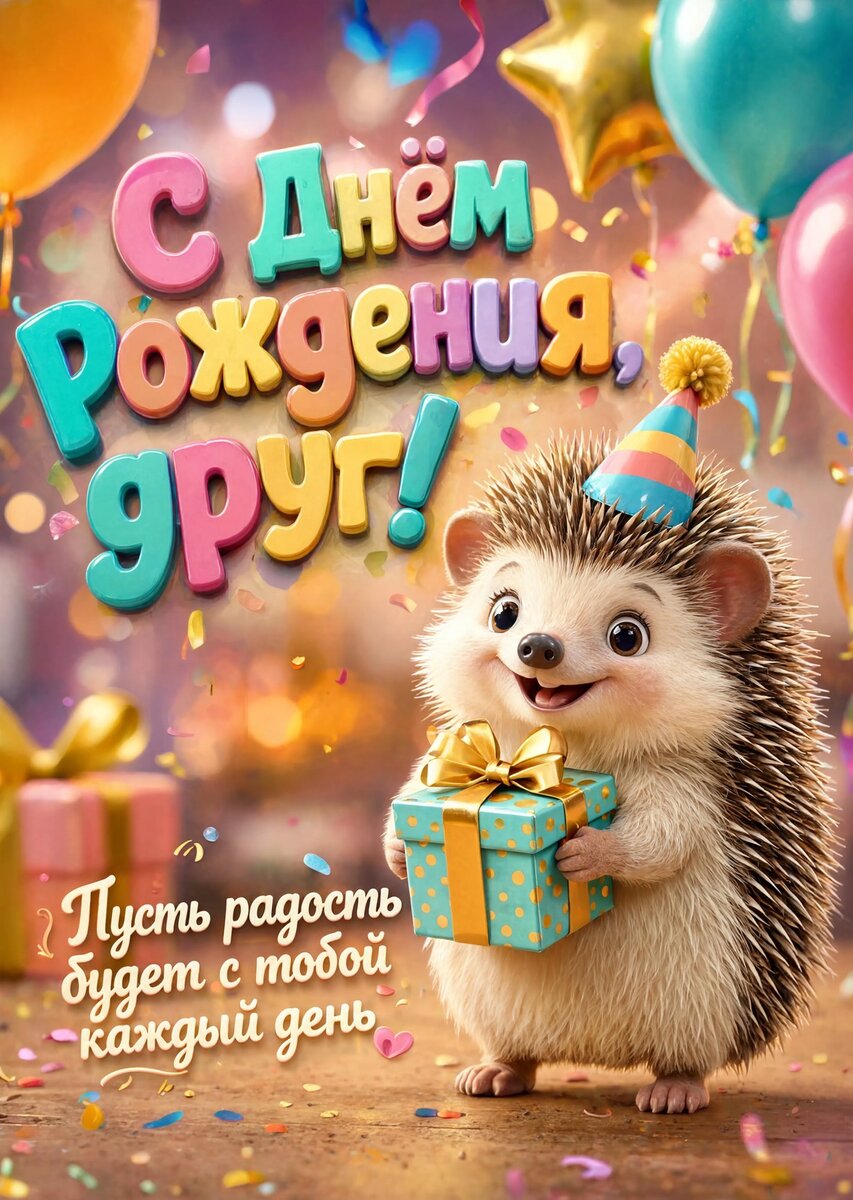 Открытка "С днем рождения другу" #44