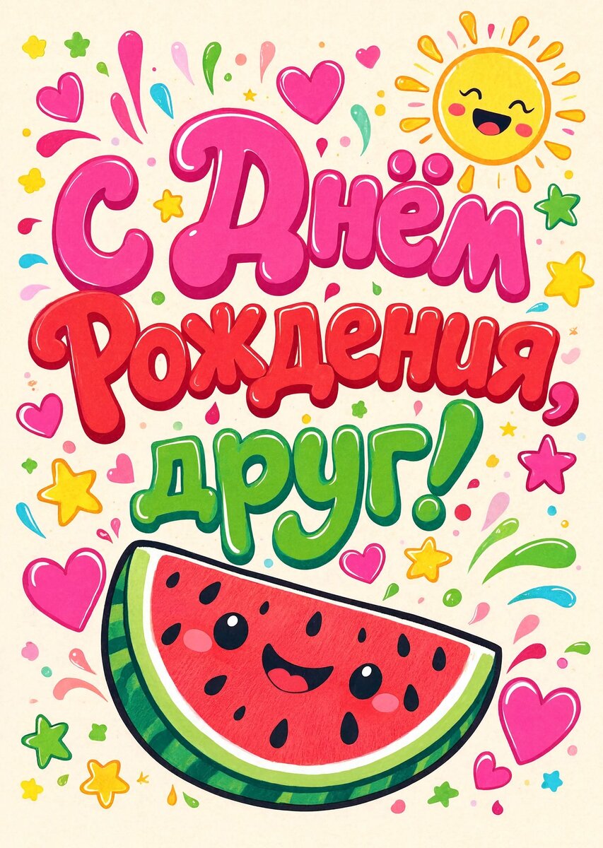 Открытка "С днем рождения другу" #56