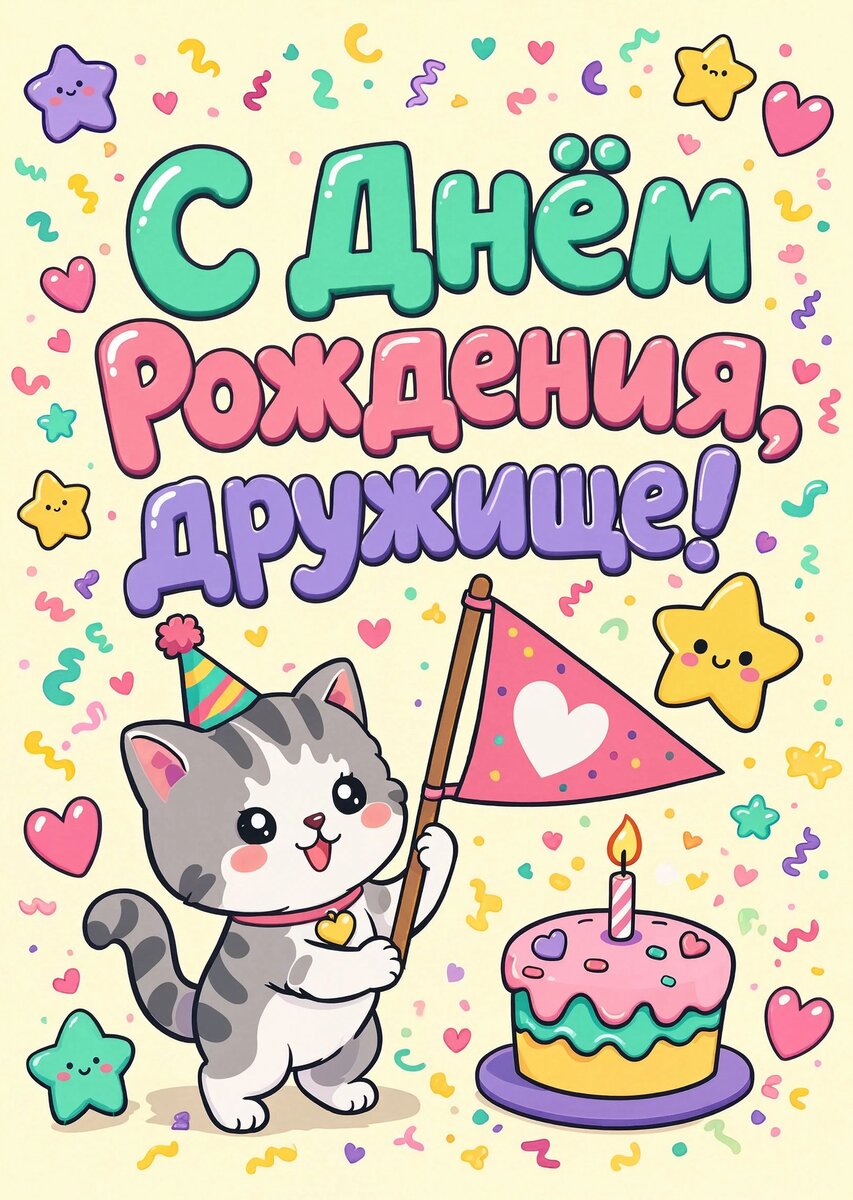 Открытка "С днем рождения другу" #61