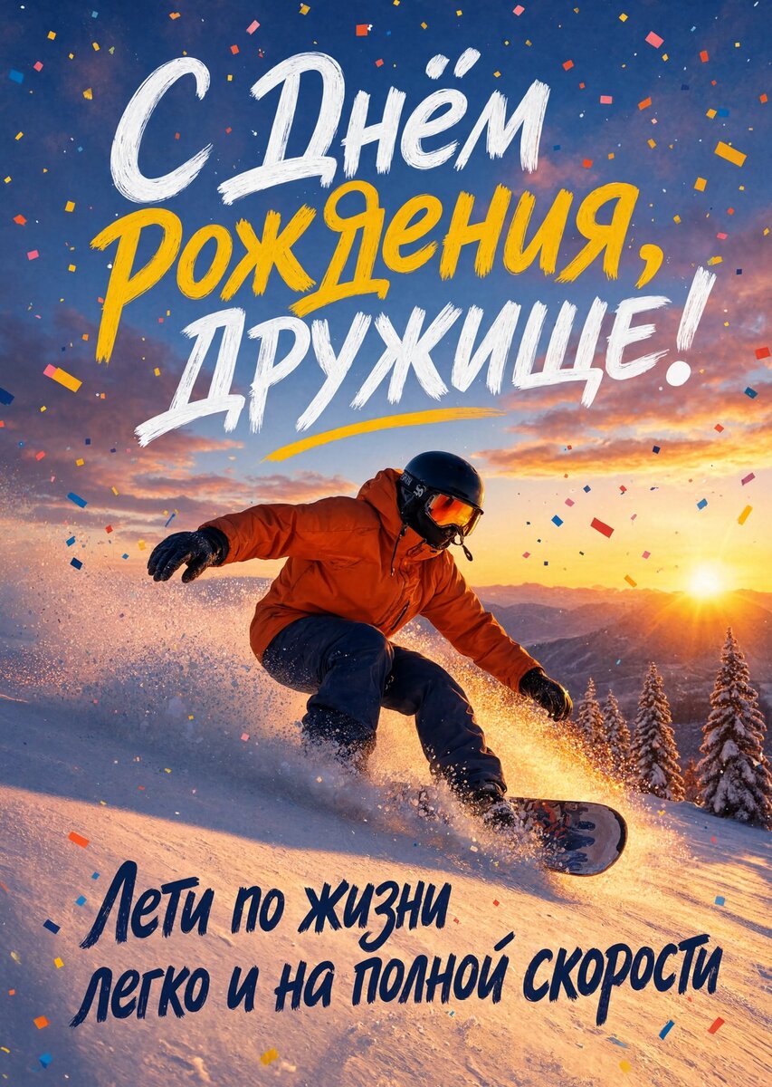 Открытка "С днем рождения другу" #76