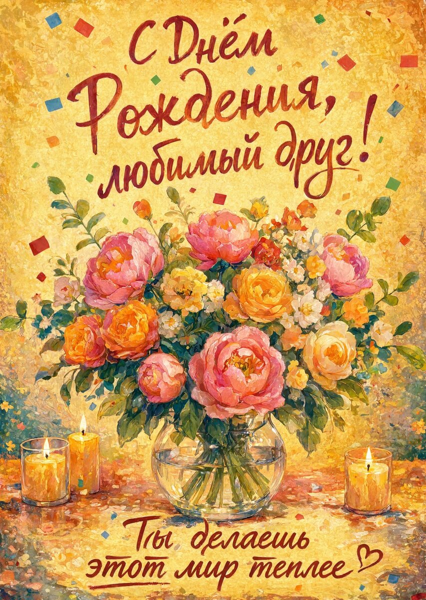 Открытка "С днем рождения другу" #83