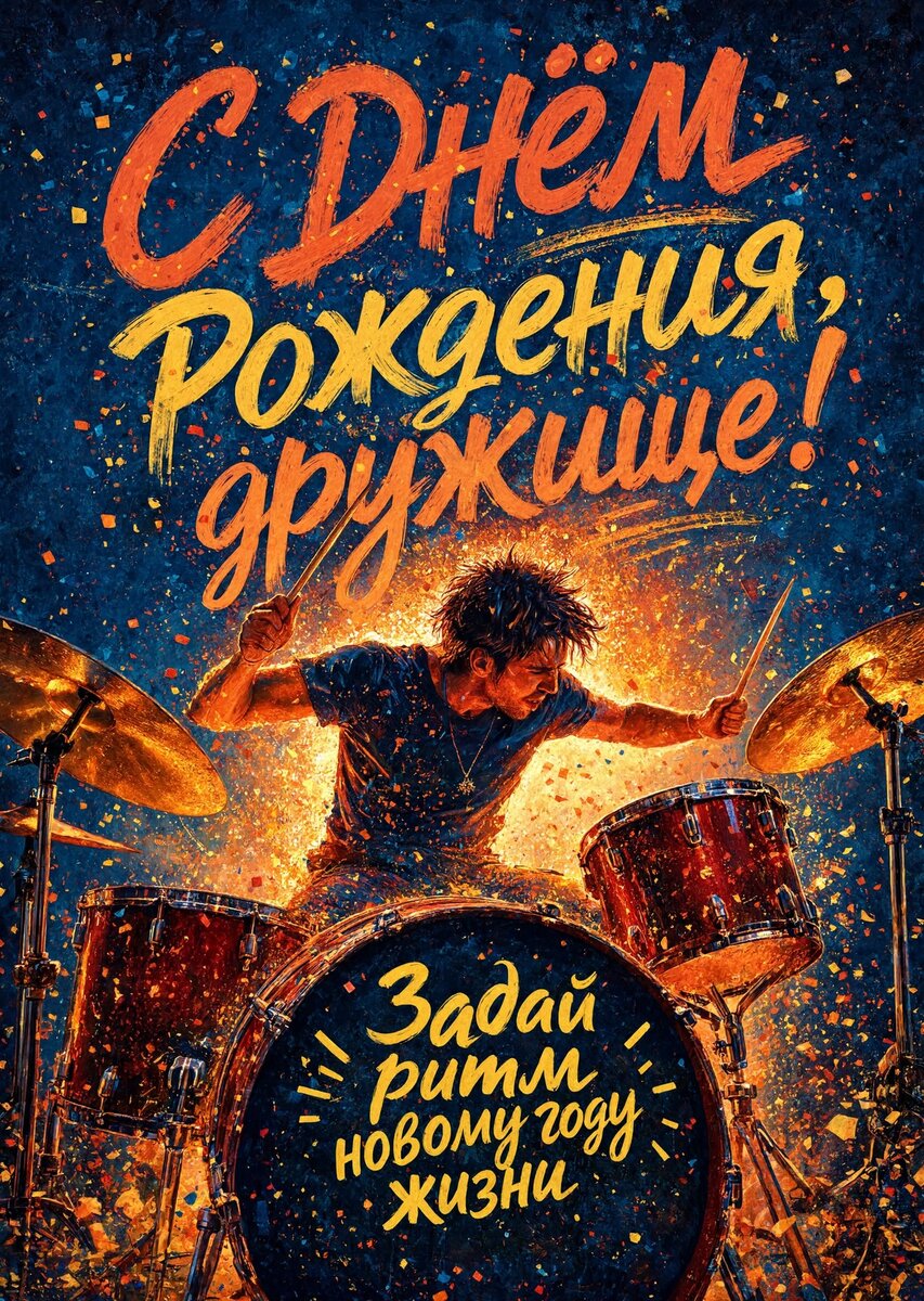 Открытка "С днем рождения другу" #86