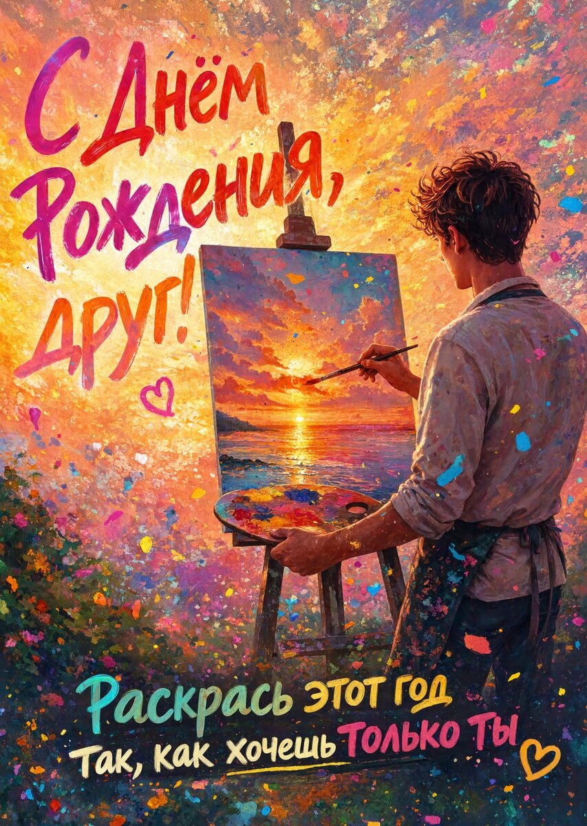 Открытка "С днем рождения другу" #87