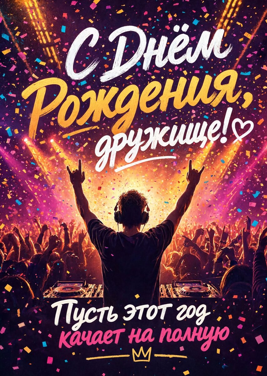 Открытка "С днем рождения другу" #89