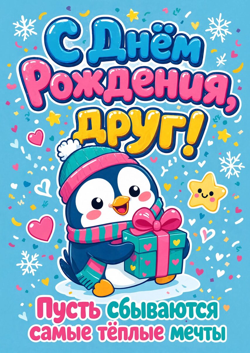Открытка "С днем рождения другу" #9