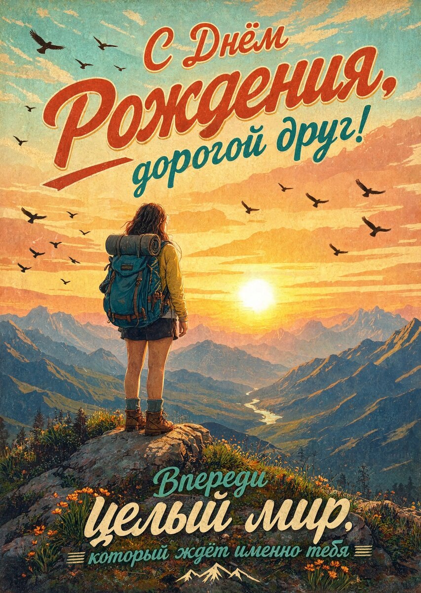 Открытка "С днем рождения другу" #91